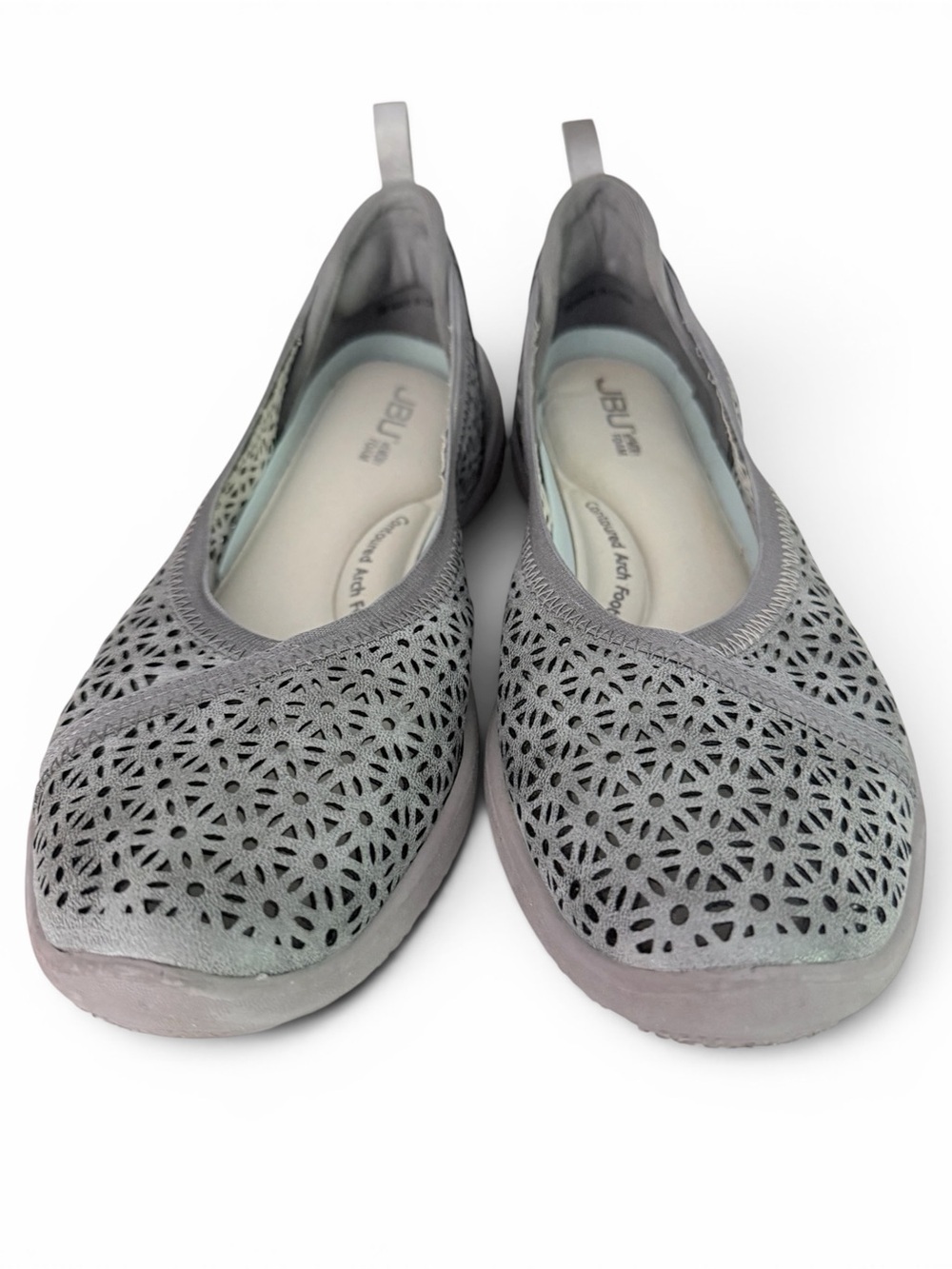 JBU BY JAMBU Gray Emma Perforated Comfort Slip-On Ballet Flats size 8M - Picture 4 of 11